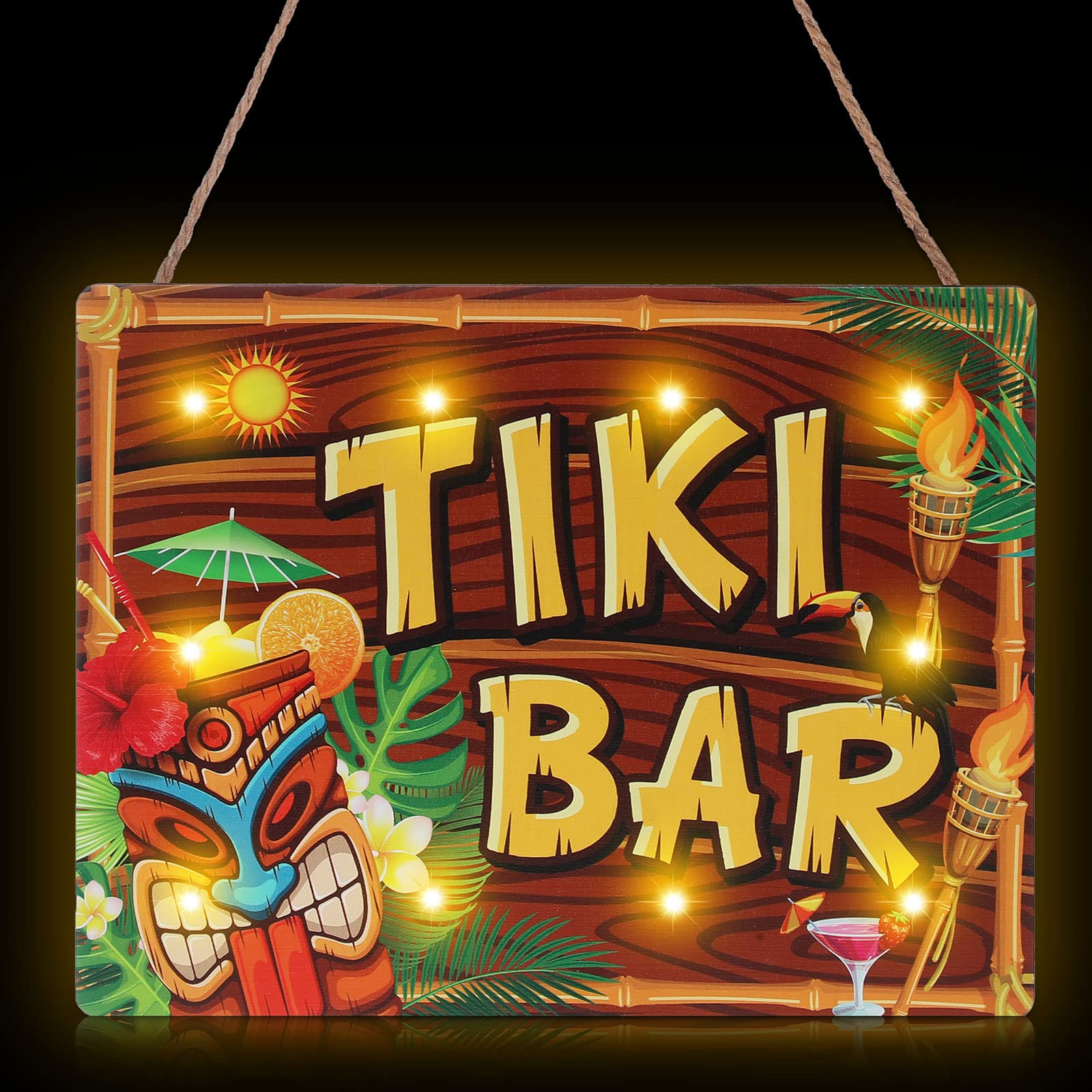 Amazon.com: Blulu Tiki Bar Sign Hawaiian Luau Party Decoration